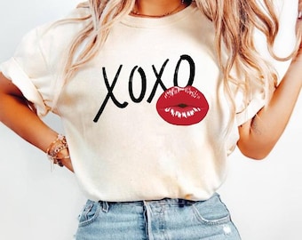 Diseños PNG de corazón brillante con besos XOXO, regalo romántico (descarga digital)