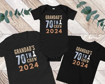 70th Birthday Shirt, 70th Matching Birthday Crew Shirt, For Kids, Baby, Toddler, Youth