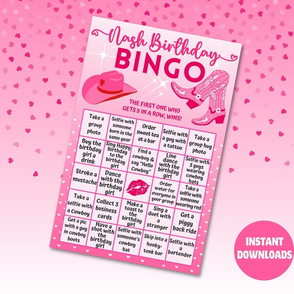 Bar Crawl Scavenger Hunt, Printable Bar Hopping Game for a Birthday Bar