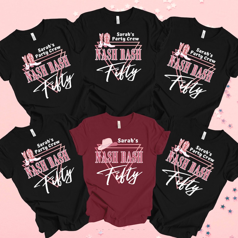 Nashville 50th Birthday T-shirt, Nash 50th Party Top, Nash 50th T-shirt, Gift for Nash Vacay, Gift Nash 50th Top image 2