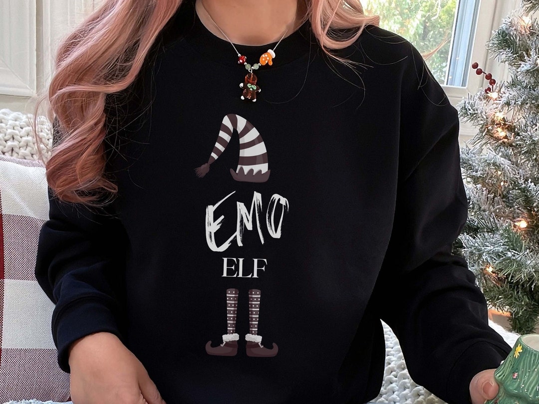 Cute Christmas Emo Sweatshirt Funny Elf Emo Jumper Gift for Emo Mom Emo Christmas Gift Etsy Canada