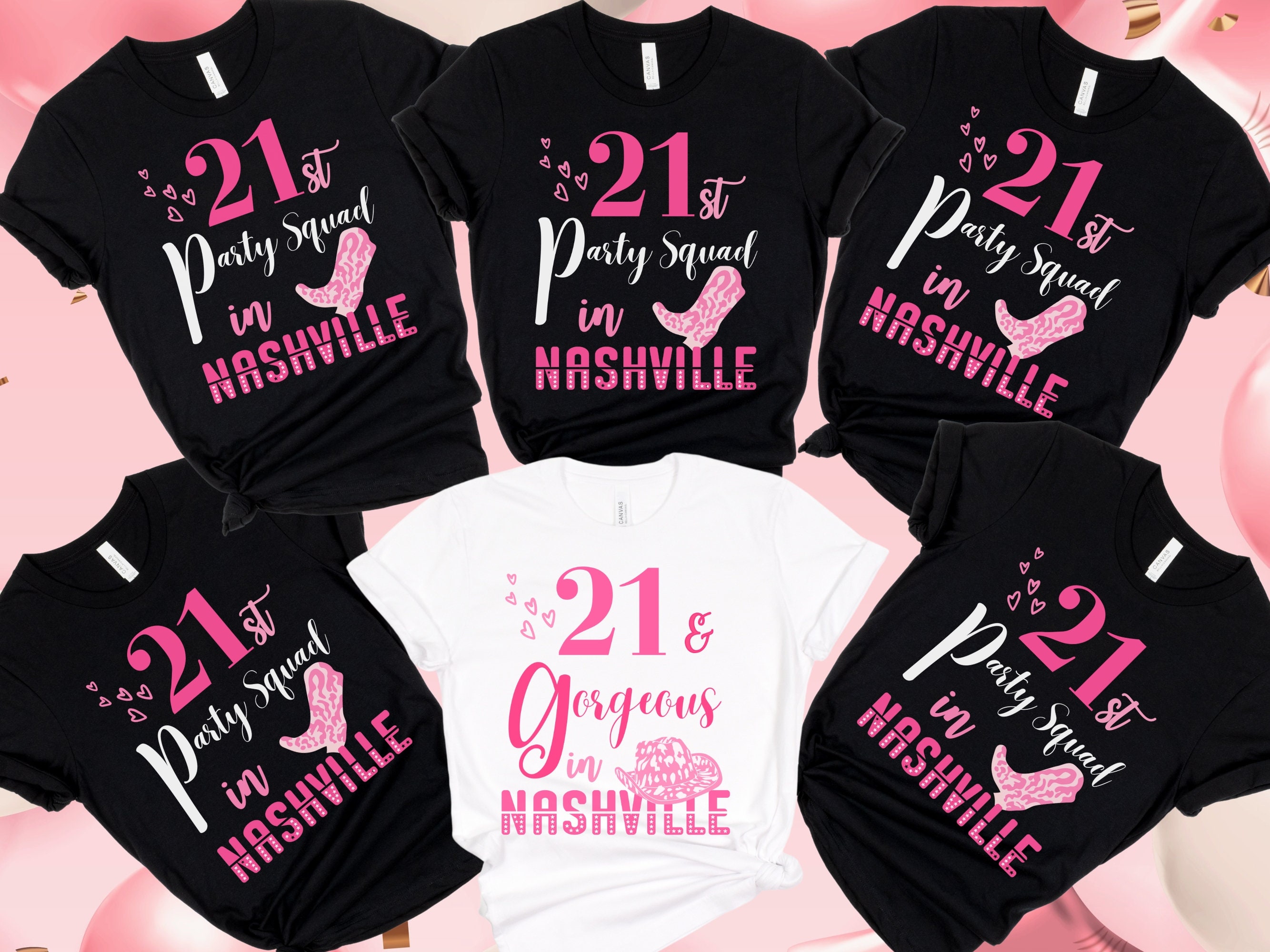 Nashville 21st Birthday Squad Shirt Matching Birthday Squad Shirt Gift