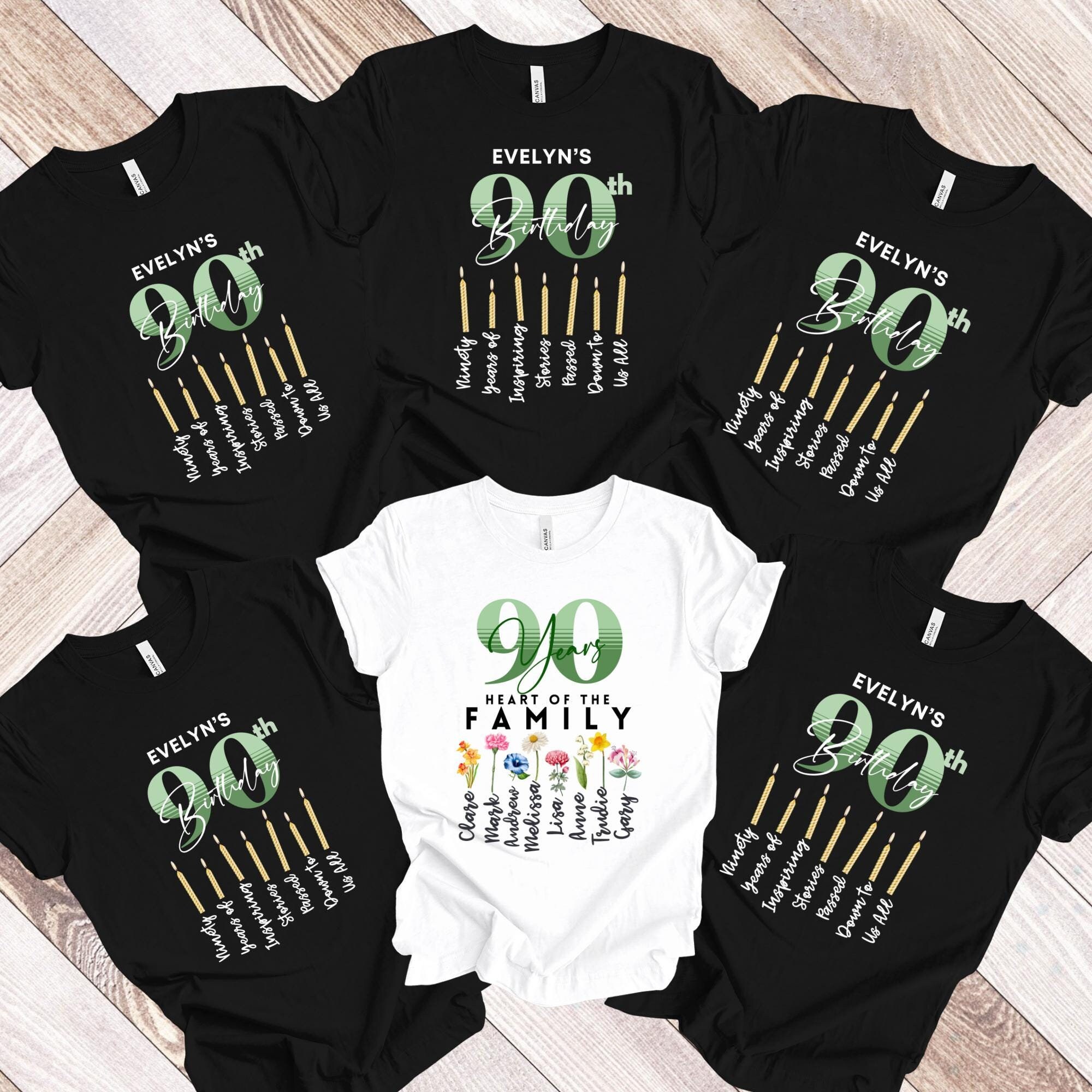 90th Birthday Shirt, 90th Matching Group T-shirts, Family Party
