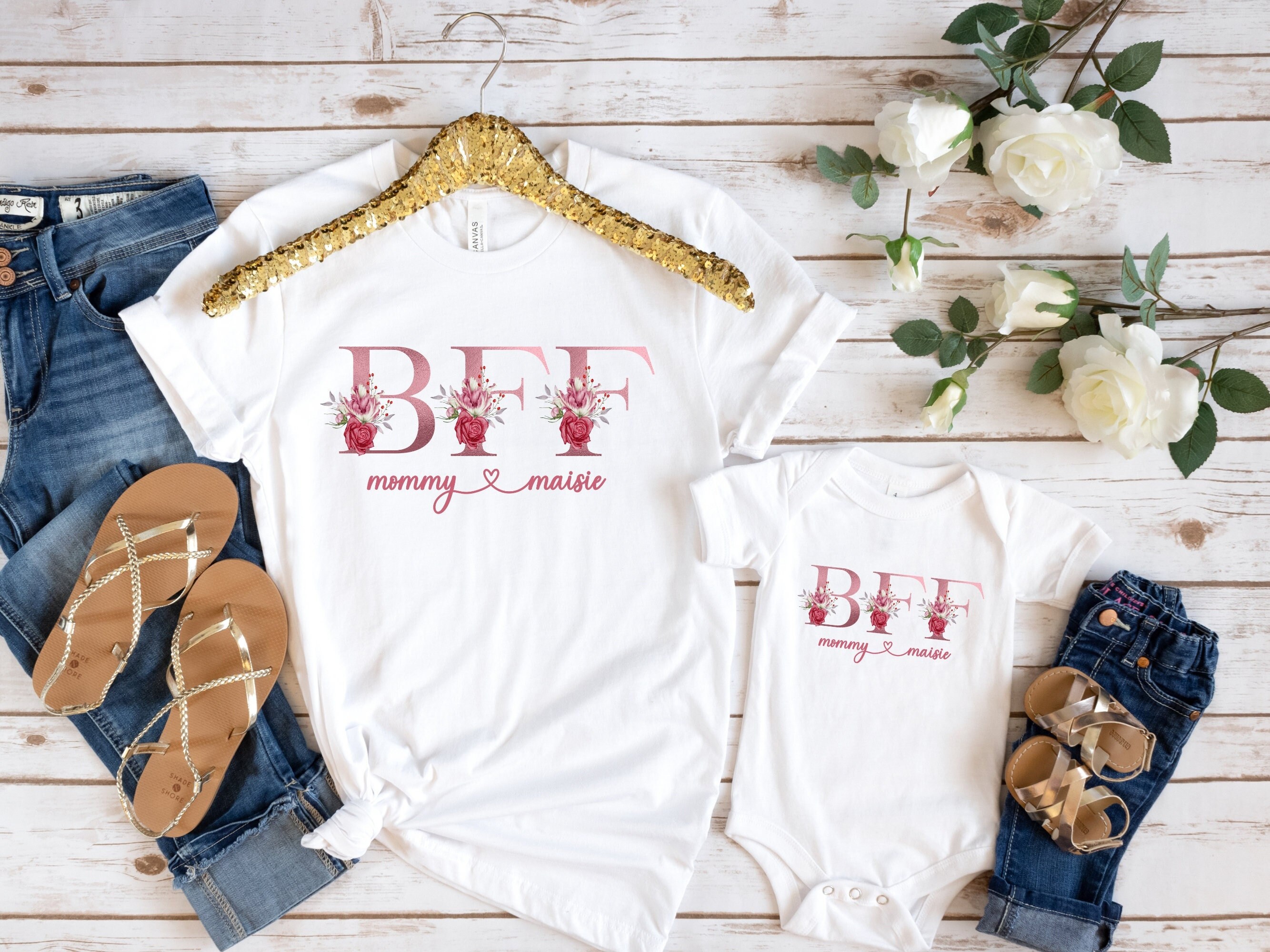Personalized Best Friends Forever Mommy Me Matching T shirts