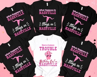 Nashville Birthday Shirts,  Nash Bash Group Tees, Music City Birthday Trip T-shirt, Nashville Birthday Gift