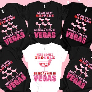 Vegas Birthday Group Shirt, Vegas Trouble Birthday Tee Shirt, Vegas Birthday Gift, Gift for Vegas Birthday Trip