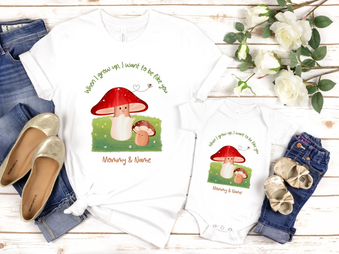 Mushroom Mom Baby Custom Shirts, Cute Mushroom Baby, Newborn Gift, Gift