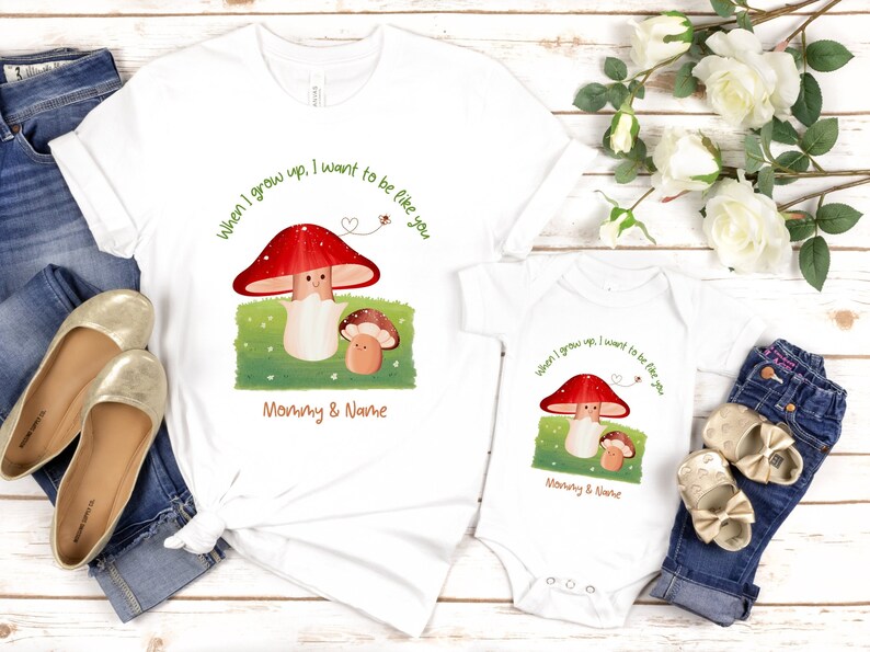 Mushroom Mom Baby Custom Shirts, Cute Mushroom Baby, Newborn Gift, Gift