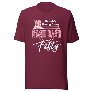 Nashville 50th Birthday T-shirt, Nash 50th Party Top, Nash 50th T-shirt, Gift for Nash Vacay, Gift Nash 50th Top image 6