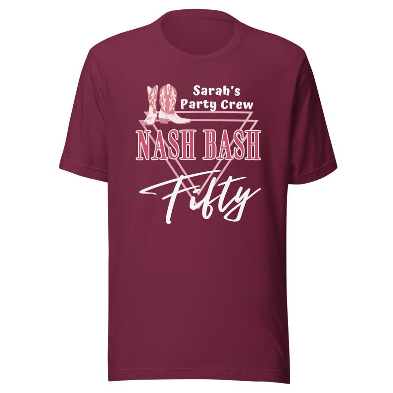 Nashville 50th Birthday T-shirt, Nash 50th Party Top, Nash 50th T-shirt, Gift for Nash Vacay, Gift Nash 50th Top image 6