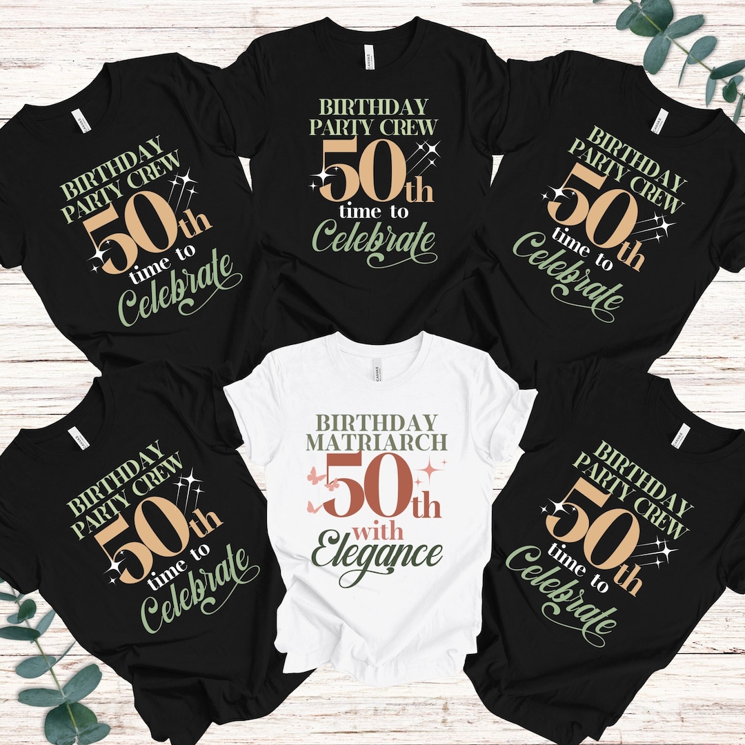 50th Birthday Shirt, Fifty Birthday Crew Squad, Party Group
