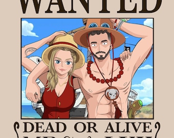 Custom Wanted Poster Anime, Cadeau personnalisé Luffy Zoro, Nami,Pirate imprimable, Affiche wanted personnalisé DIGITAL