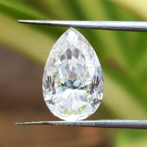 Pear Cut Moissanite: White D Color, Loose Gemstone (1.00-5.00 CT)