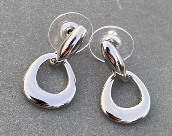 Classy Sterling Silver 925 Minimalist Style geometry shaped studs hoop dangle earrings with gift box birthday wedding ceremony gift for her
