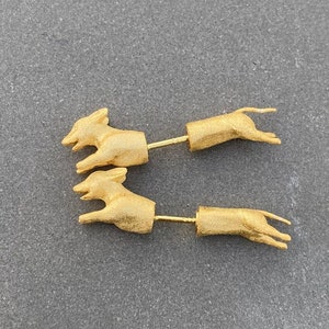PET EARRINGS, 18k gold plated Sterling SILVER 925 Dog Earrings, Dachshund Dog Stud Earrings, Animal Stud Earrings, Dachshund Lover Gift