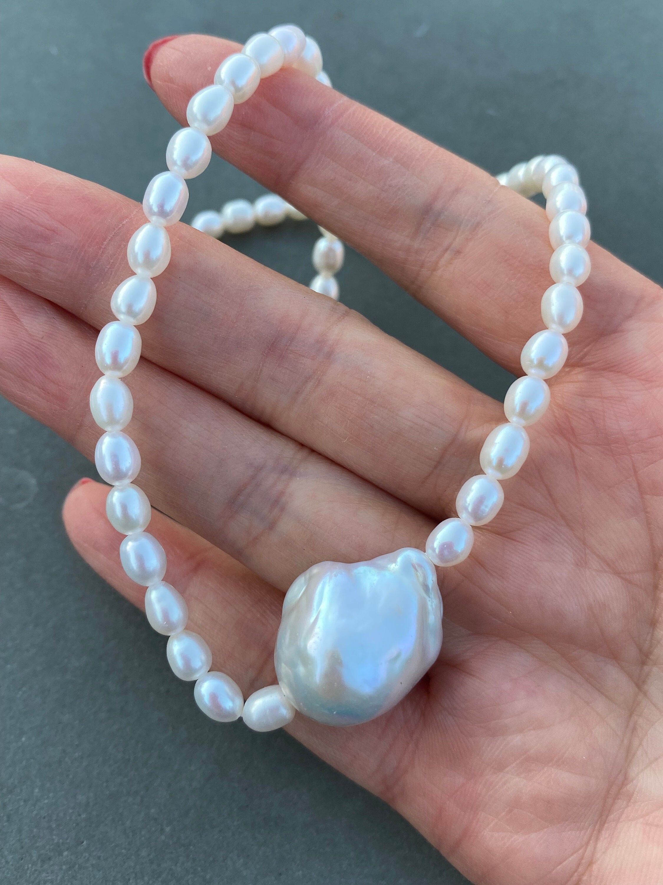 Luxury Freshwater Pearls Big Baroque Pearl 21mm Necklace
