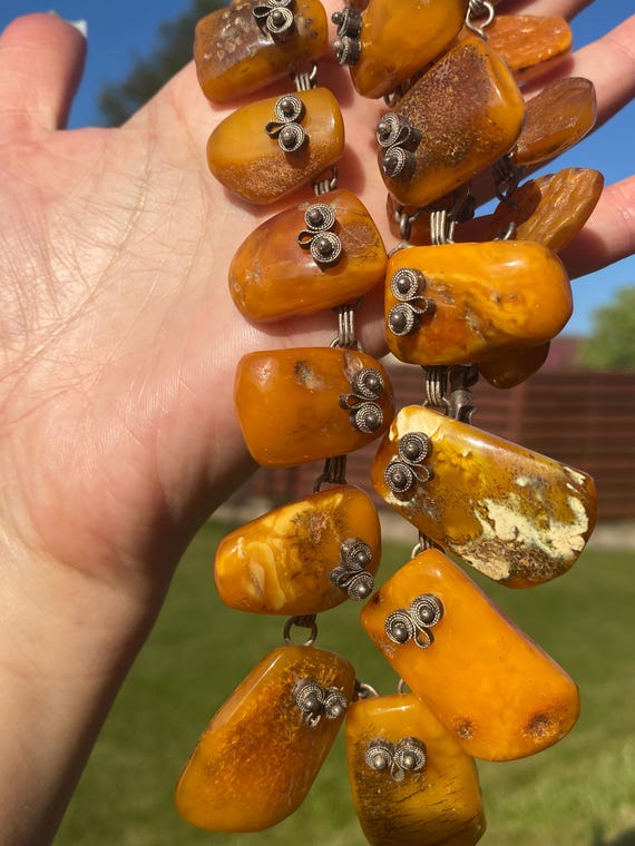 Authentic Antique Collar Statement Baltic Yellow … - image 4