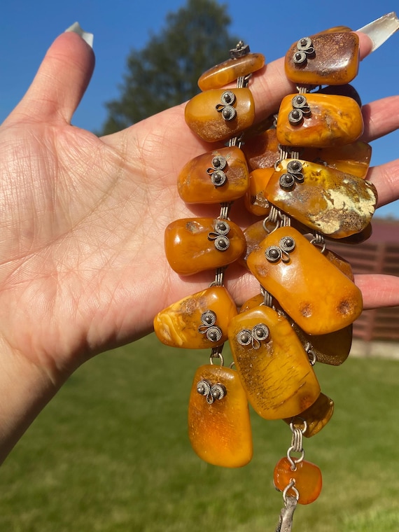 Authentic Antique Collar Statement Baltic Yellow … - image 6