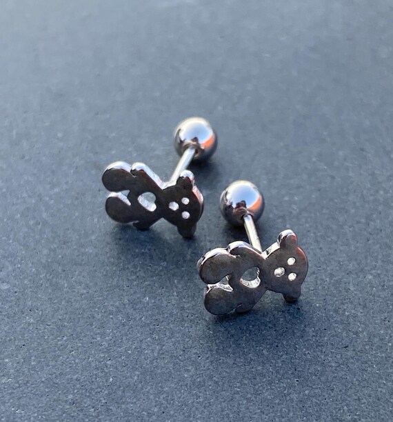 Orecchini piccoli in argento Sterling 925 con testa a vite con scatola regalo per il suo compleanno, Natale, Capodanno, matrimonio, fidanzata, migliore amica - Italia