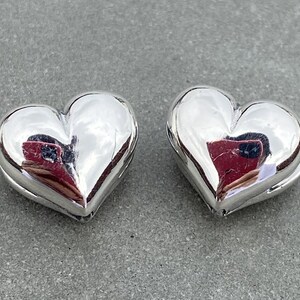 Silver Heart Clip Studs | 925 Sterling Silver Double sided Heart Hoop Earrings | Hypoallergenic, Water-resistant, Tarnish-free with gift box