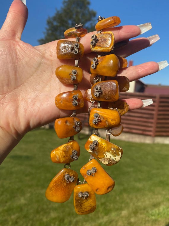 Authentic Antique Collar Statement Baltic Yellow … - image 1