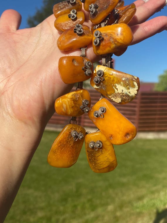 Authentic Antique Collar Statement Baltic Yellow … - image 2