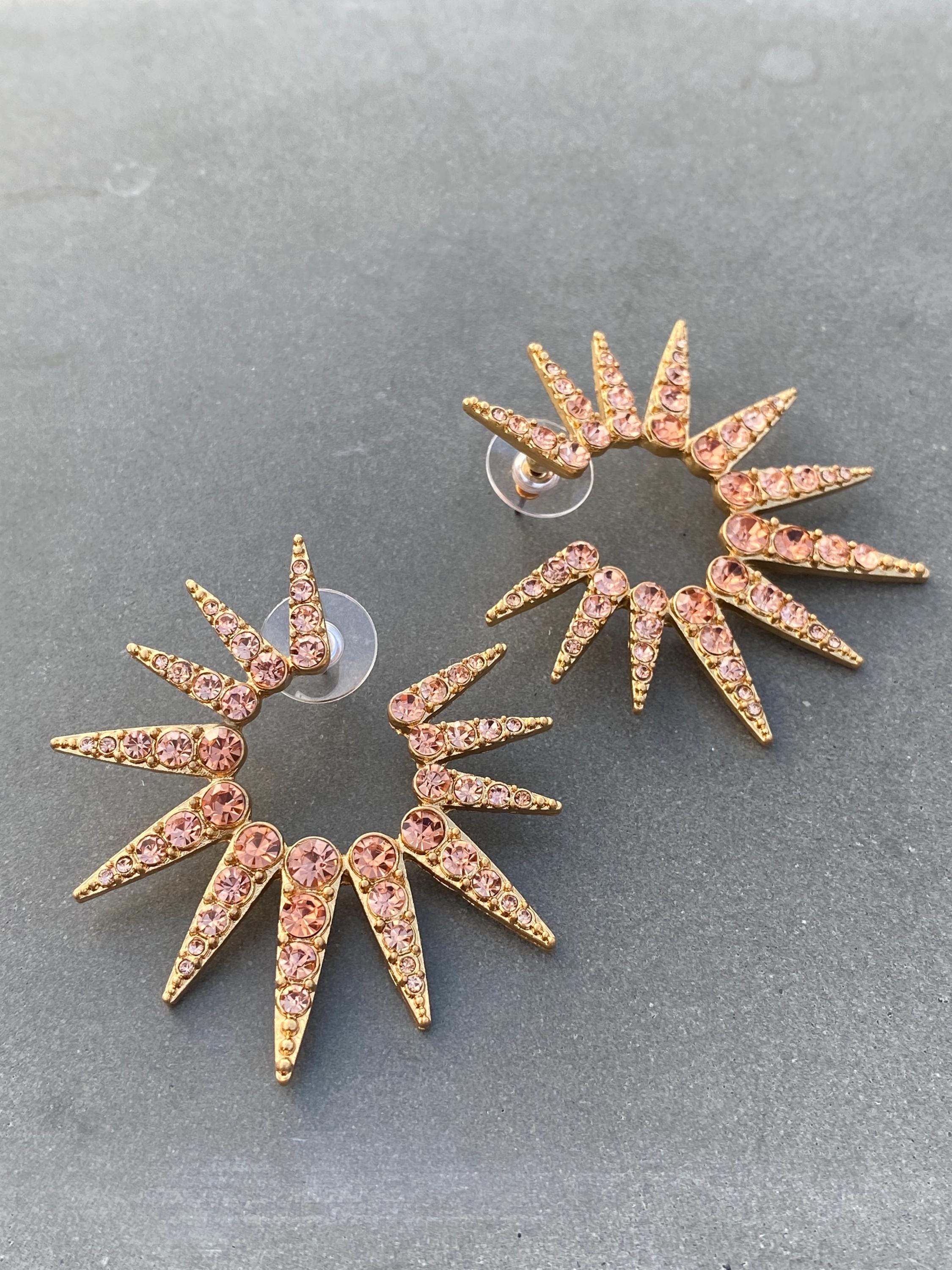 Oscar De La Renta Gold Plated Star Earrings Luxury Gift for her mother wife birthday anniversary sister Christmas wedding party bride friend