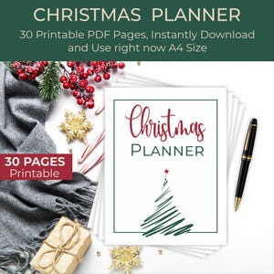 Printable Christmas Planner: Holiday Organizer, A4 Size (PDF Download)
