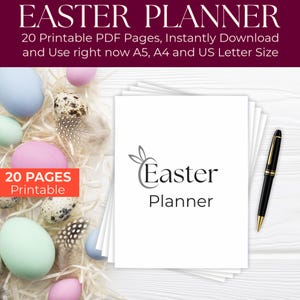 Elegant Easter Planner: Printable PDF, A5/A4/US Letter