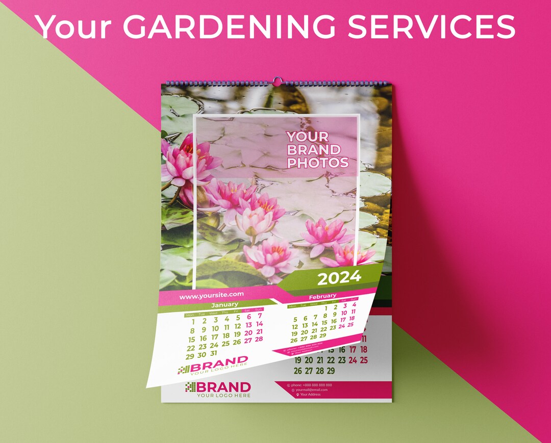 2024 wall calendar template i 6 pages two months template etsy