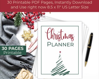 Printable Christmas Planner: Holiday Organizer Binder (US Letter)