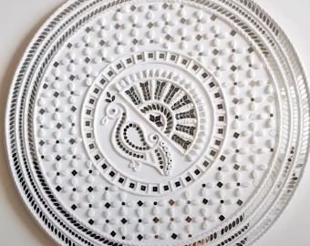 Lippanart,mud and mirror art,art and collectibles,handmade, housewarming gift,mural art, Indian art, folkart, artifacts, walldecor, wallhang