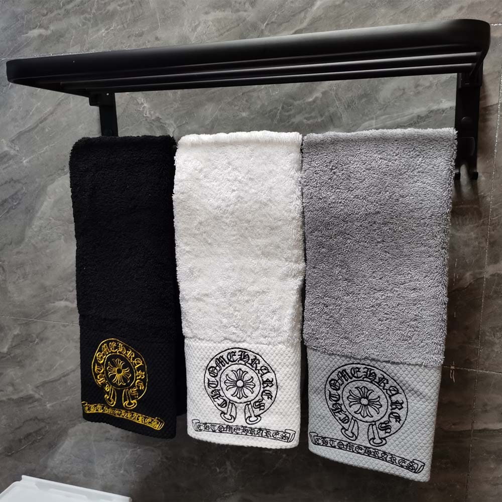 Chanel Inspired Embroidered Black and White Towel Set - Extra Large Bath  Towel And Hand Towel on , $32.00