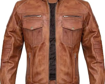 Handmade Sheepskin Leather Biker Jacket: Custom Fit Outerwear