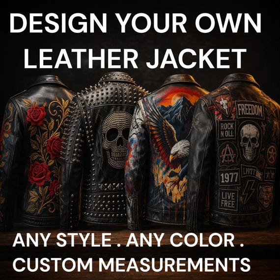 Custom Leather Jacket | Design Your Own Biker Jacket | Cowhide Sheepskin Handmade