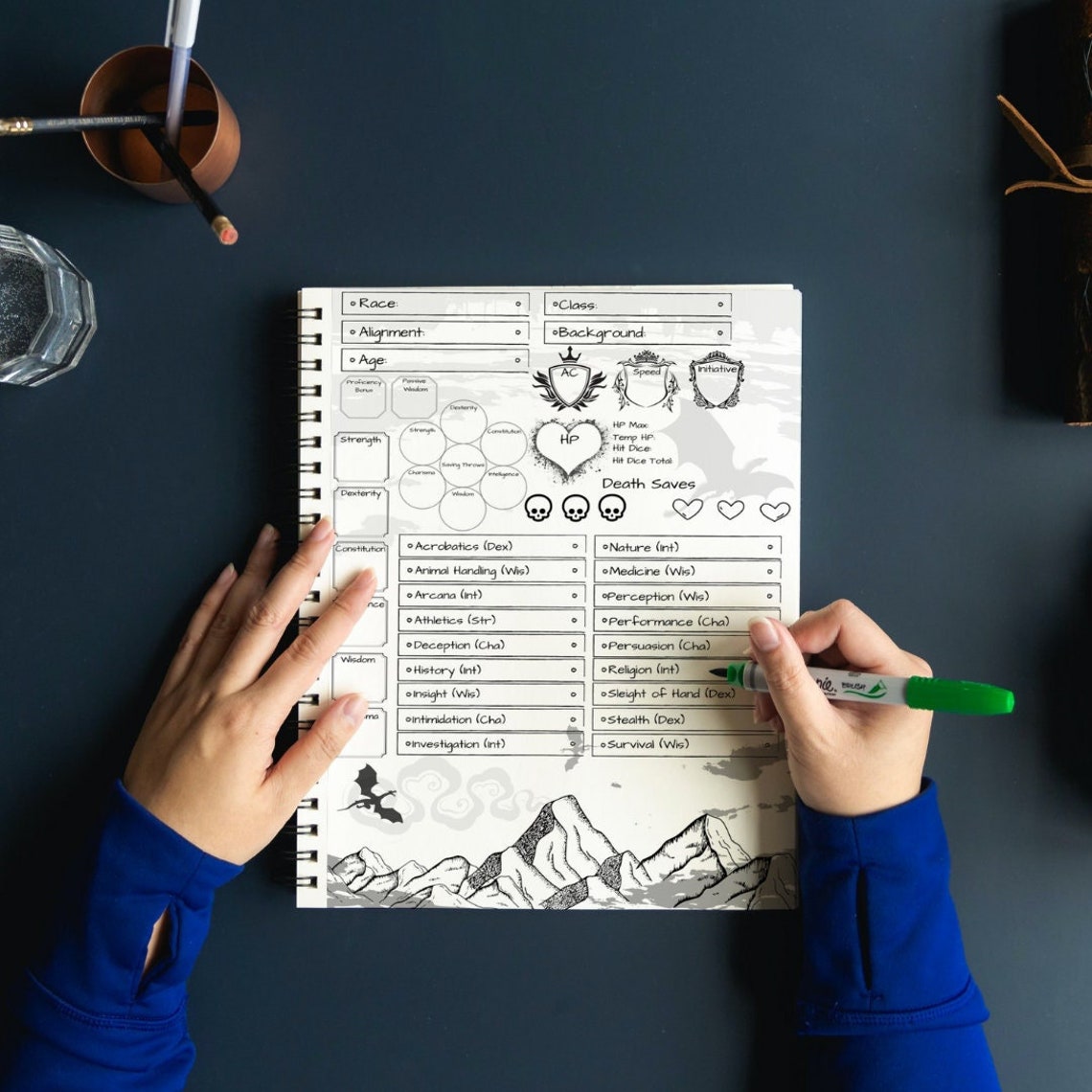 Printable Dungeons and Dragons Character Sheet Mountains and Dragons