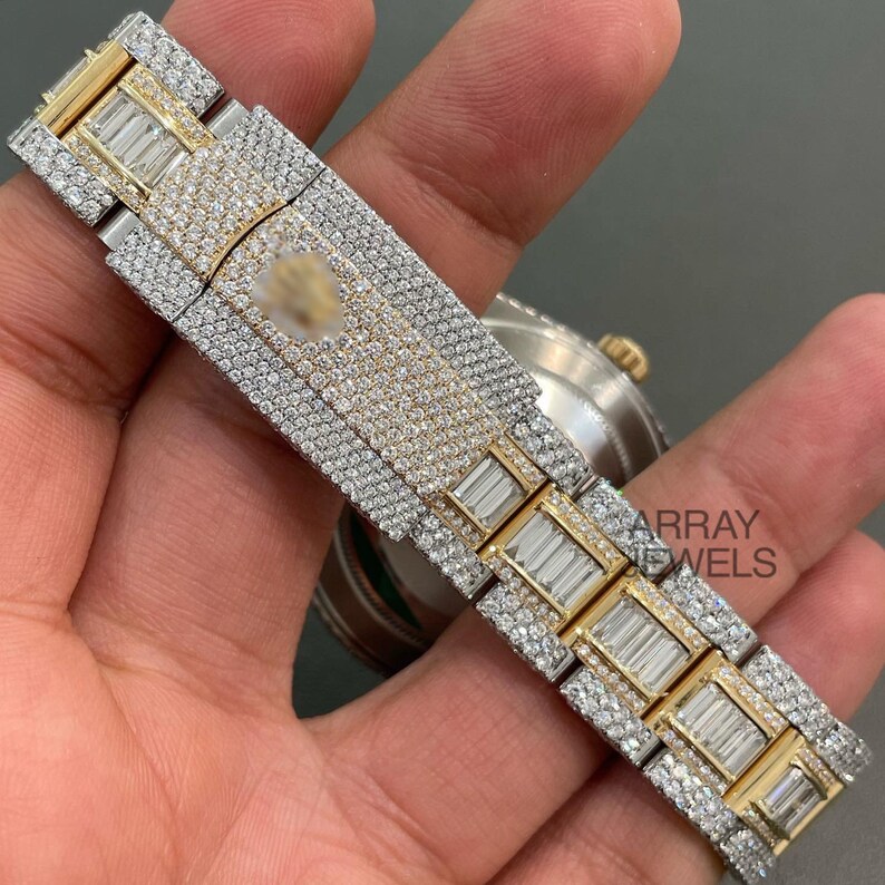 VVS Moissanite Diamond Watch Bust Down Watch Full Iced Out Etsy