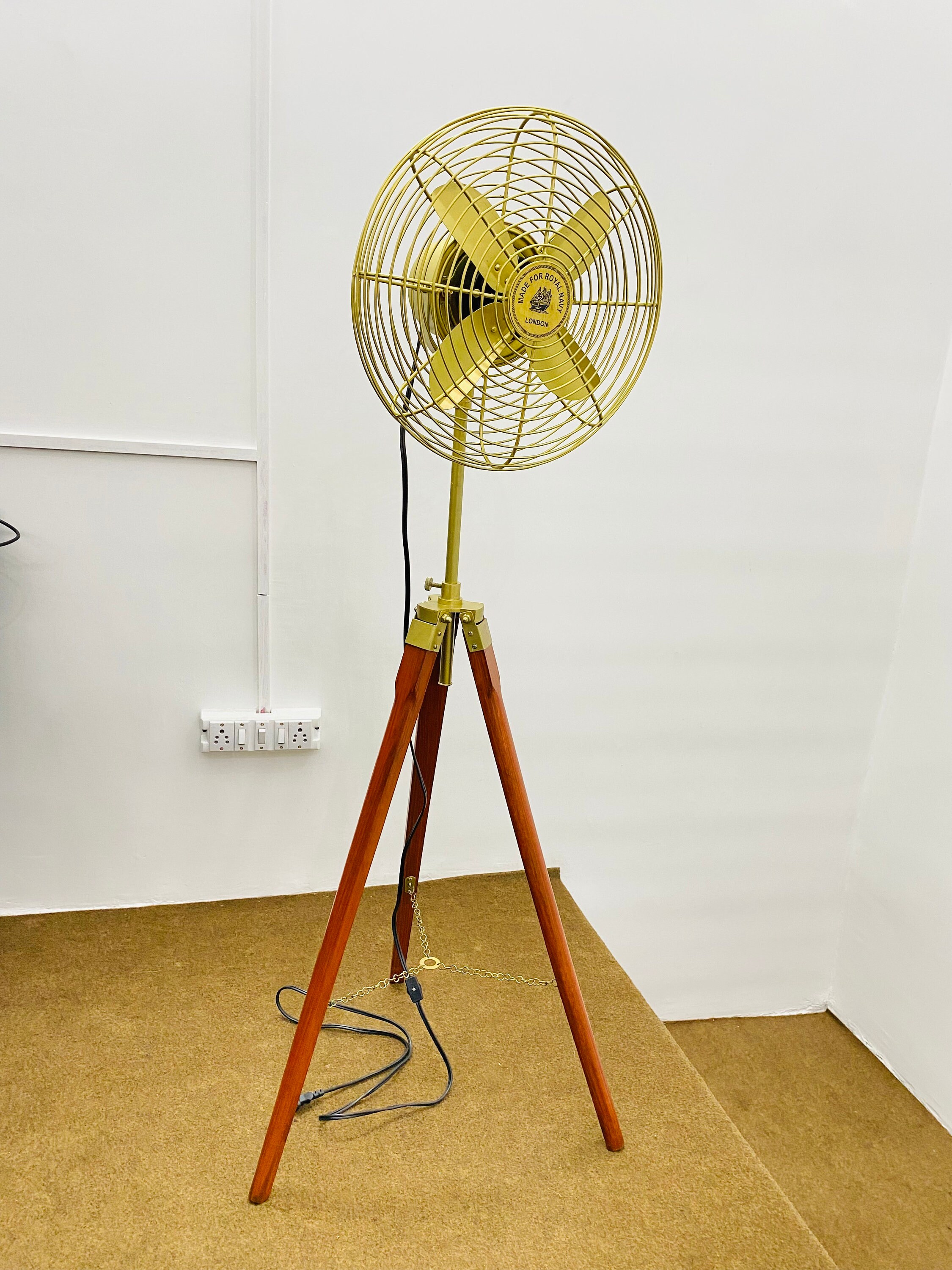 Vintage Fan Antique Fan With Stand Nautical Floor Tripod Fan Etsy