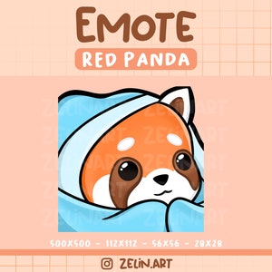 Cute Red Panda Cosy Emote for Twitch, Discord and YouTube | Streamer Graphics