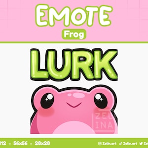 Frog Lurk Peek | Emote for Twitch, Discord and YouTube | Stream Assets, Cute, Pink