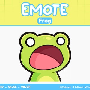 Frog Shocked Gasp | Emote for Twitch, Discord and YouTube | Stream Assets, Cute, Green