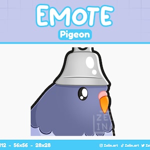 Pigeon Bell | Emote for Twitch, Discord and YouTube | Stream Assets, Cute, Blue