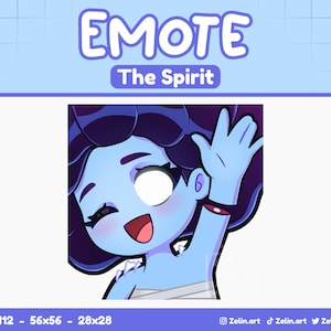 The Spirit Hi Wave | Emote for Twitch, Discord and YouTube | Stream Assets, Cute, Blue