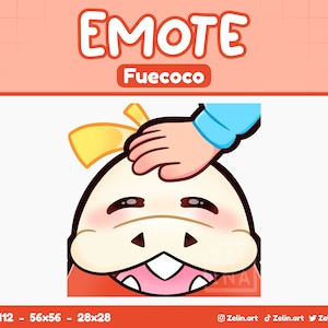 Fuecoco Pet | Emote for Twitch, Discord and YouTube | Stream Assets, Cute, Red