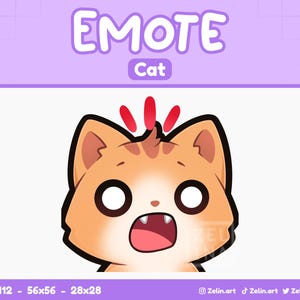 Orange Katze geschockt Keuchen | Emote für Twitch, Discord und YouTube | Gießen, niedlich, Orange