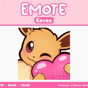 Eevee Heart Love | Emote for Twitch, Discord and YouTube | Stream Assets, Cute, Pink