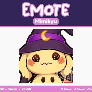Mimikyu Halloween Witch | Emote for Twitch, Discord and YouTube | Stream Assets, Cute, Yellow