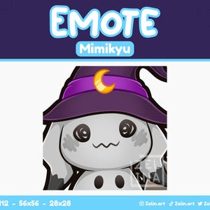 Shiny Mimikyu Halloween Witch | Emote for Twitch, Discord and YouTube | Stream Assets, Cute, Grey
