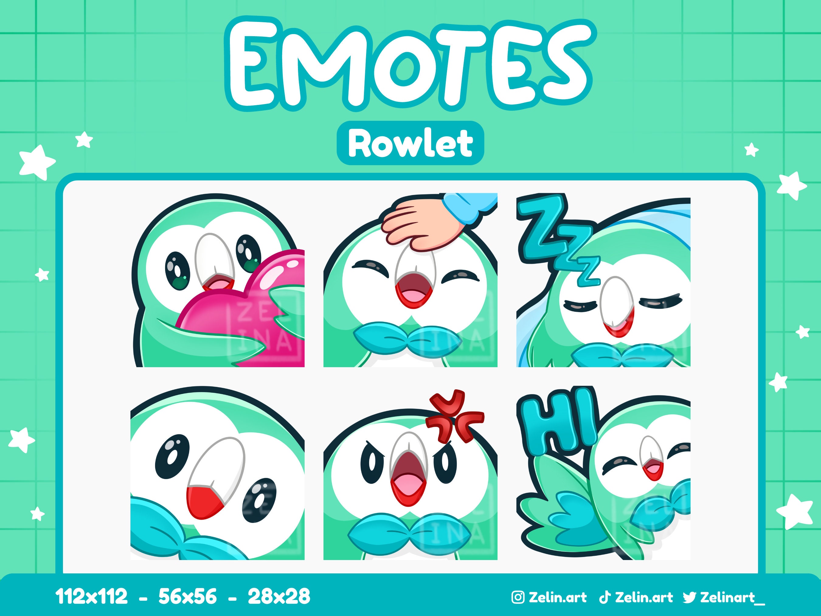 Shiny Rowlet | Emote Bundle for Twitch, Discord and Youtube | Stream ...