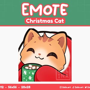 Orange Christmas Hot Choco | Emote for Twitch, Discord and YouTube | Stream Assets, Cute, Orange